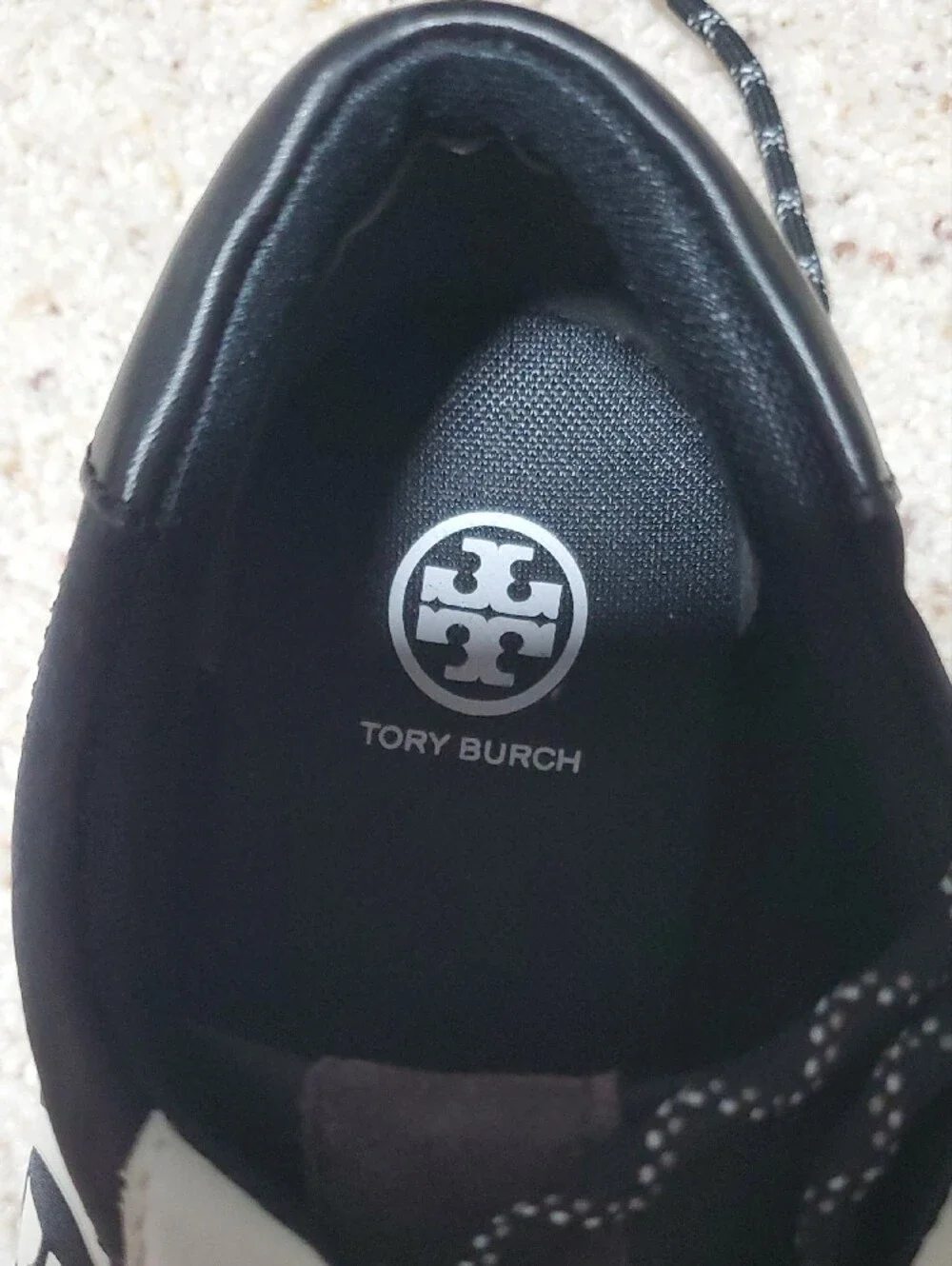 Tory Burch Women's Black, Gray and Cream Colorblock Tennis Shoes
